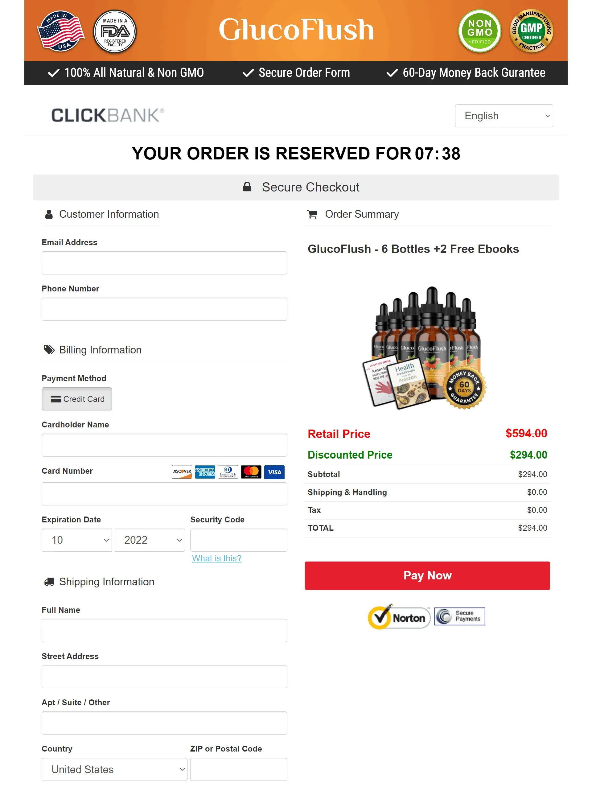 GlucoFlush-order-page